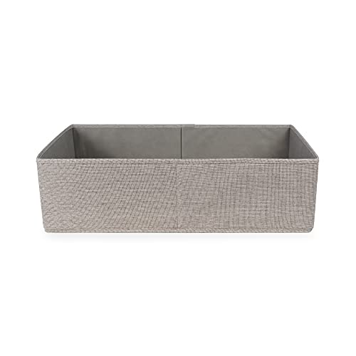 Compactor - Aufbewahrungsbox aus Oxford-Stoff Grau Größe L 56x36x16,5 cm - Faltbare Box mit Griff für Kleidung, Bettwäsche und Accessoires - Ordnungssystem für Schrank und Ankleidezimmer