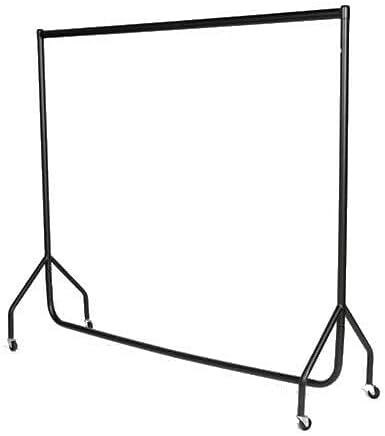New 4ft Long x 7ft High Tall HEAVY DUTY Clothes Garment Dress Hanging Display Rail Steel Rack Market Stand Strong Sturdy Super Quality Rail- All Black