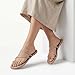 Trary Nude Flat Sandals, Miami Toe Loop Strappy Sandals, Dressy Summer Flip Flops Strappy Dressy Summer Slides for Beach Travel Size 7.5
