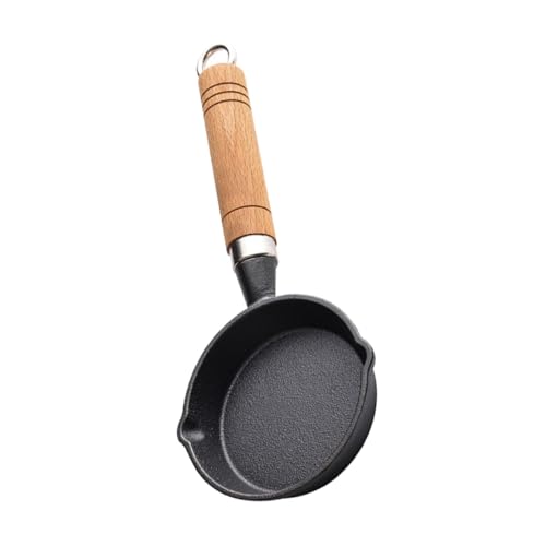 EXQUIMEUBLE 迷?鉄製オムレツパン 耐熱ノンスティック卵焼き器 少油調理対応 朝食用ミニフライパン 快適ハンドル付き家用調理器具