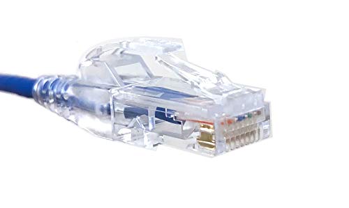 Micro Connectors Cable Patch Cat6 Ultra Slim 100 pies Azul miniatura 3