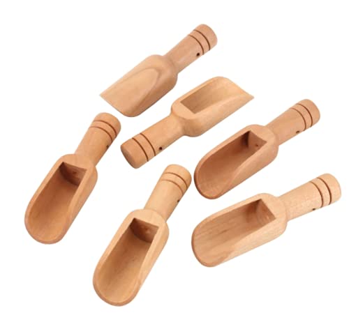 Czl Meco 6 PCS Mini Wooden Spoon Wooden Kitchen Spoon Mini Bath Salt Spoon For Candy Spices Parties Bath Salts Essential