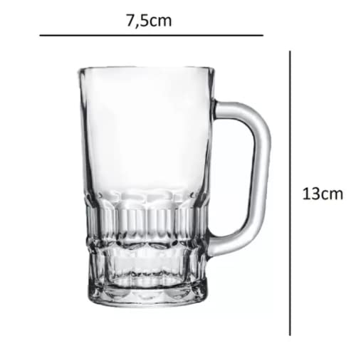 Conjunto Caneca De Chopp Em VIdro 6 unidades 360 ML 24cm - Em Casa Tem