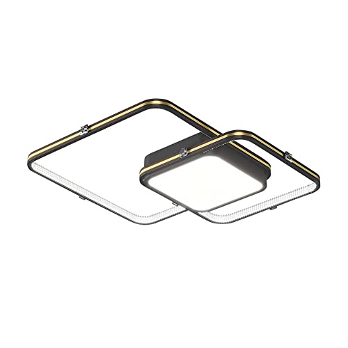 Lustre plafonnier moderne nordique encastré éclairage carré en fer forgé blanc 21.7In