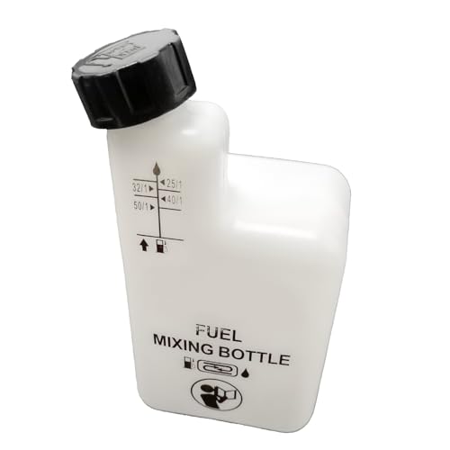 2 Stroke Engines Oil Fuel Mixing Bottle 4 Ratios 32:1/50:1/40:1/25:1 Reusable Motorbike Motorcycle Lawnmower Brush Cutter Chainsaw White