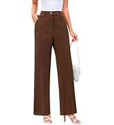 CFLONGE Women Wide Leg Sweatpants Casual Solid Color Corduroy Work Pants Comfy Lounge Jogger Bagg...
