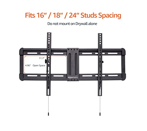 Amazon Basics Neigbare TV-Wandhalterung mit horizontaler Säuleninstallation Nivellierung für 32-Zoll- bis 86-Zoll-Fernseher, 81.2 - 208 cm, Schwarz – Bild 6