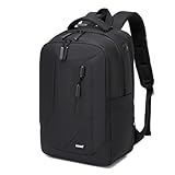 Kono Sac à Dos Ordinateur 15,6 Pouces Homme, Compartiment Rembourré, Poche Antivol, Léger Déperlant Sac à Dos Voyage Professionnel, Affaires, Université pour Homme Femme (Noir)