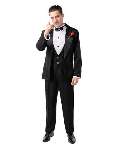 Funidelia The Godfather Costume for Man, Official License, Size L Films & Series, 20s - Fancy Dress for Adults for Parties, Carnival and Halloween Black