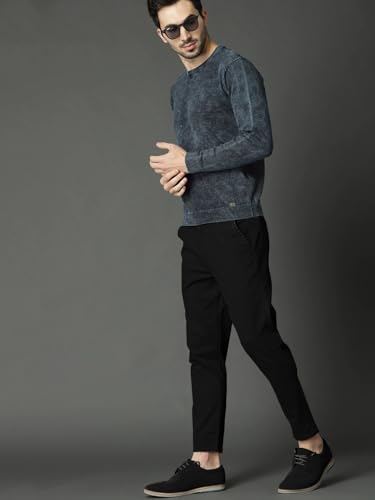 Image of Men's Slim Fit Cotton Blend Trousers - Stretchable Casual & Office Wear