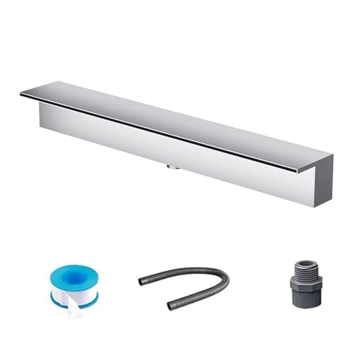 PpeiliL 1 Stück Einbau-Teichüberlauf-Set mit flexiblem Schlauch/Verbinder, anpassbarer Wasserfallüberlauf for Koi-Teiche (30–180 cm)(Back Inlet,150cm)