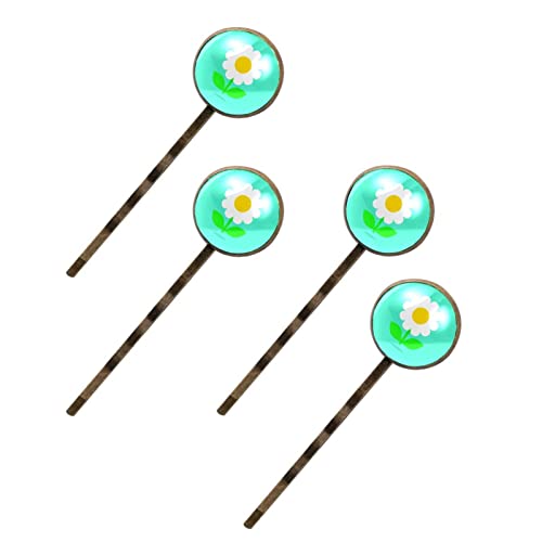 Épingles à cheveux bleu floral lot de 4 pour coiffure femme