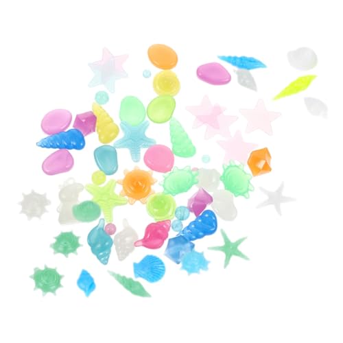 Uonlytech 50Pcs Glowing Aquarium Stones Decorative Pebbles for Fish Tanks Glow The Dark Rocks for Aquatic Landscapes and Craft Projects Safe for Aquatic Pets