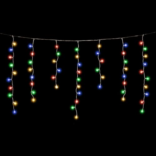 SALCAR Guirnalda de luces LED para exteriores, 2 m, 80 luces LED, para interior de Navidad, con 8 modos de iluminación y función de memoria, resistente al agua, iluminación navideña exterior, para