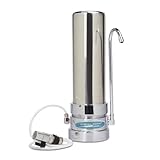 Nitrate Removal | Smart Single Cartridge Countertop Water Filter System | Stainless Steel | Crystal Quest