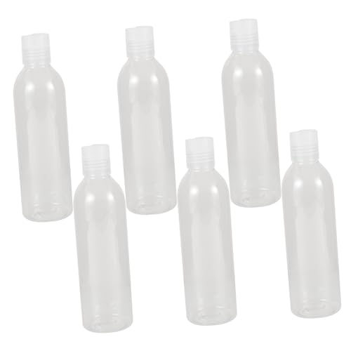 LABRIMP 6個 透明押し蓋式旅行用詰め替えボトル 軽量コンパクトで携帯便利 シャンプー ローション用漏れ防止密閉容器 再利用可能でアウトド