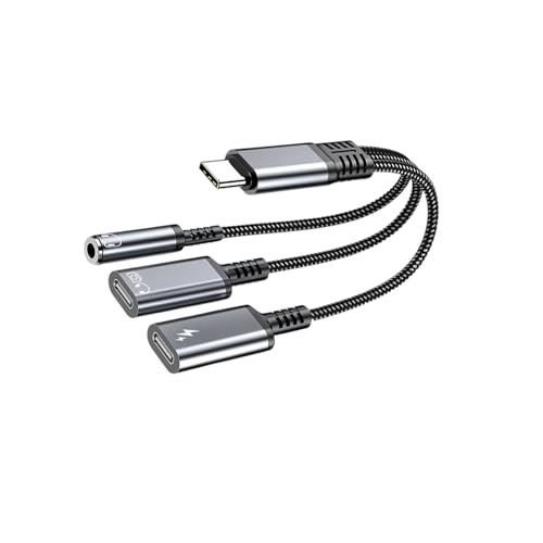 ���@�\ USB C - 3.5mm �w�b�h�t�H�� & �[�d�A�_�v�^ �P�[�u�� 3.5mm �w�b�h�t�H�� �f�[�^�]�����T�|�[�g PD60W �[�d USB C