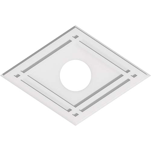 Image of Ekena Millwork CMP24X16DD-05000 Diamond Architectural Grade PVC Contemporary Urethane Ceiling Medallions 24 inchW x 16 inchH x 5 inchID x 8 1 /2 inchC x 1 inchP
