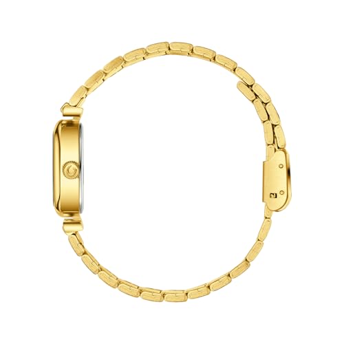 GeYa Vintage Gold Watches for Women Dainty Ladies Dressy Bracelet Watch Designer Minimalist for Small Wrist Analog Quartz Stainless Steel Classic Water Resistant Square Case 5