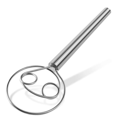 Comparison: Best Mixer For Baking Bread 9 YIGEDA Danish Dough Whisk Stainless Steel Hook Dutch Mixer Tool for Bread Sourdough Baking Mixing