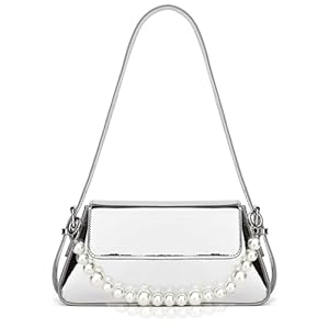 Silber Abendtasche Y2k Geldbörse – Hobo Clutch Glitzer Damen, Silver Metallisch Clutches Handtasche Brieftaschen Umhängetasche für Party Freizeit Date