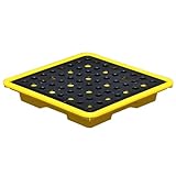 Plattform zur Eindämmung von Flüssigkeiten mit abnehmbarem Rost und Abfluss – robustes, stapelbares Design für Industrie- und Laboranwendungen