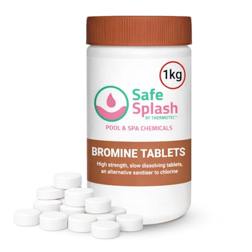Safe Splash Bromine Tablets 1kg - Hot Tub & Spa Sanitiser Tabs Slow Release Alternative to Chlorine Suitable for Ice Bath Clear Comfortable Water