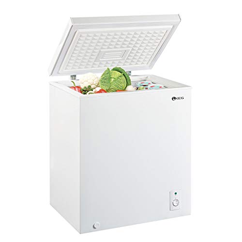 KEG 5.0 cu ft Top Chest Freezer with Adjustable Thermostat and Removable Storage Basket, Freezing Machine for Home and Kitchen