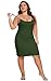 Womens Plus Size Full Slip Under Dresses Adjustable Spaghetti Strap Nightgown Soft Sleepwear Cami Dress, 2X Army Green