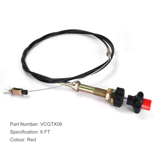 Image of Creative.c 6FT Heavy Duty Vernier Adjustable Lock Control Cable, Part Number VCGTX06, Red Locking Adjustable Heavy Duty Vernier Control Cable