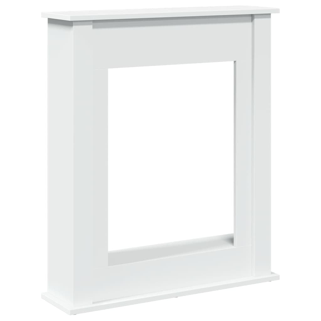 Vidaxl White Fireplace Surround, Fire Surround Only Compatible With Led Flame, Fireplace Frame For Living Room Hallway, Engineered Wood