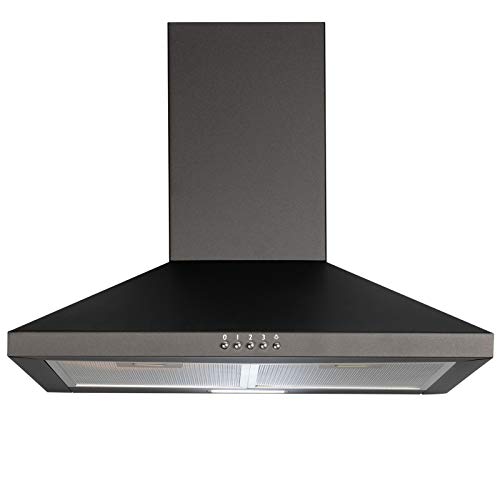 SIA CHL60BL 60cm Pyramid Chimney Cooker Hood Kitchen Extractor Fan In Black [Energy Class B]