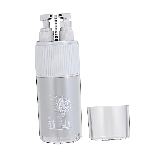 TOVINANNA 5pcs Travel Toothbrush Holder with Rinsing Cups Lotion Pumps Chic Toothbrush Case Toothpaste and Hairbrush Storage Portable Travel Essentials Elegant Grey