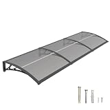 【Materiali Resistenti e Durevoli】La tettoia in policarbonato trasparente è combinata con robuste staffe in ABS, garantendo un’elevata resistenza agli agenti atmosferici e una struttura stabile nel tempo. I materiali anticorrosione mantengono trasparenza e solidità anche con un uso prolungato all’esterno.