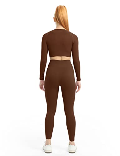 image for VALANDY Women's Gym Sets 2 Piece Workout Cute Seamless Yoga Leggings R