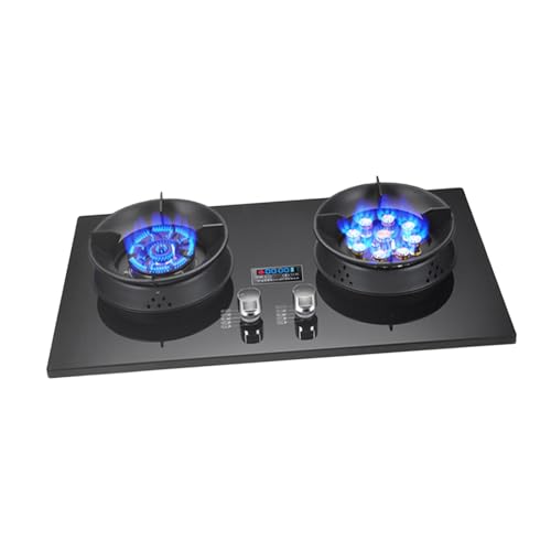 BZJPRFC Cuisinière À Gaz 2 Brûleurs, Cuisinière À Flamme Féroce 5.0/5.2KW, Minuterie De Protection De Flamme Anti-Fuite De Gaz, Cuisinière Indépendante Camping en Plein Air (Size : LPG)