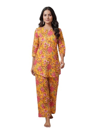 Image of Leriya Fashion Kurta Sets for Woman | Co ord Set for Women Stylish | Kurti Set for Woman | Short Kurti for Women | Kurtis | Ethnic Jaipuri Straight Kurta Set with Palazzo Pants | Salwar Suit for Party Outfits