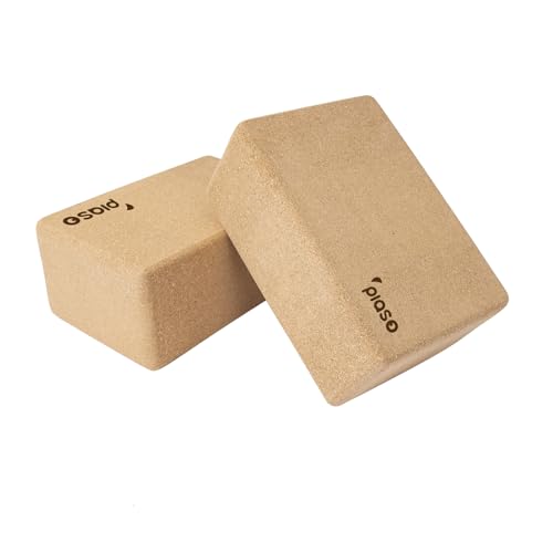 Cork Yoga Block 2 Pack for Pilates, Non-Slip & High Density Block...