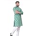 RC FASHIONS Men's Embroidered Sequined Kurta with White Pyjama Set Indian Traditional Party Wear Outfit (Rectangle Green, S)