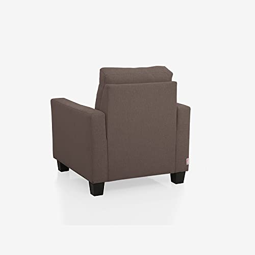Image of Duroflex Ease - 1 Seater Sofa | Premium Fabric, High Comfort Foam, Durable Wood Frame & Easy Maintenance | 3 Year Warranty | Single Seater Sofa for Living Room - Dark Saddle Brown
