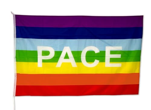 Bandiera Pace 150x100 cm - Tessuto Nautico Resistente e Colori Brillanti. Bandiera della guerra ideale per esterno e interno