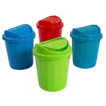 Mini caneca de basura con tapa abatible verde miniatura 2