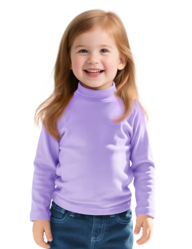 Image of Witwot Toddler Girls Mock Turtleneck Shirts Long Sleeve Thermal T-Shirt