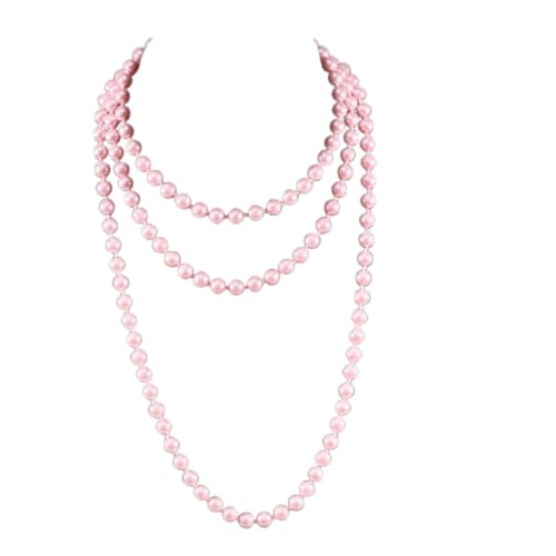 1920s Gatsby Imitation Pearl Necklace Pearl Strands Flapper Beads Necklace for Women Costume Jewelry
