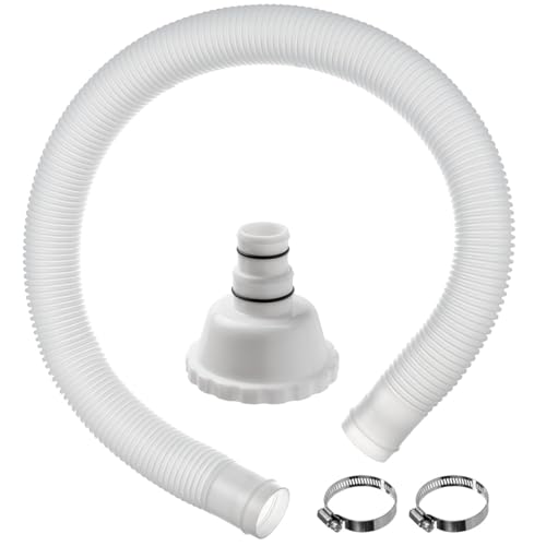Sconva 1.5 x 3ft Pool Skimmer Hose & Vacuum Adapter for Summer Waves Above Ground Pools Plastic Return & Suction Hose Fits X1000 X1500 & C2000 Filter Systems with RP/RX Skimmer Attachment