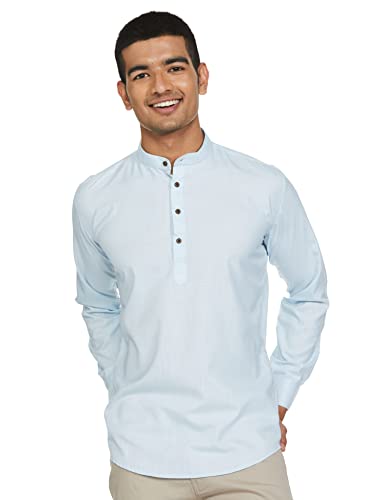 Image of Luxrio Men's Cotton Blend Solid Slim Kurta