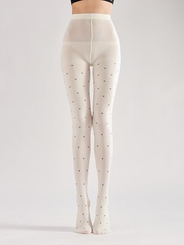Image of Sahabowi Women Sheer Tights, High Waist Pantyhose, Vintage Control Top Stockings(Patterns Colourful), Pantyhose5
