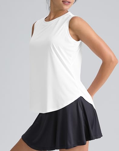 santiny women39s sleeveless workout tops breathable lightweight active tennis yoga shirts athletic running tank tops for women