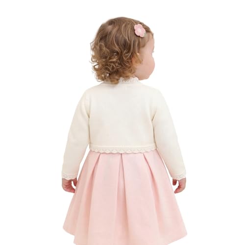 Image of Lilax Little Girls' Knit Long Sleeve Button Closure Bolero Cardigan Shrug