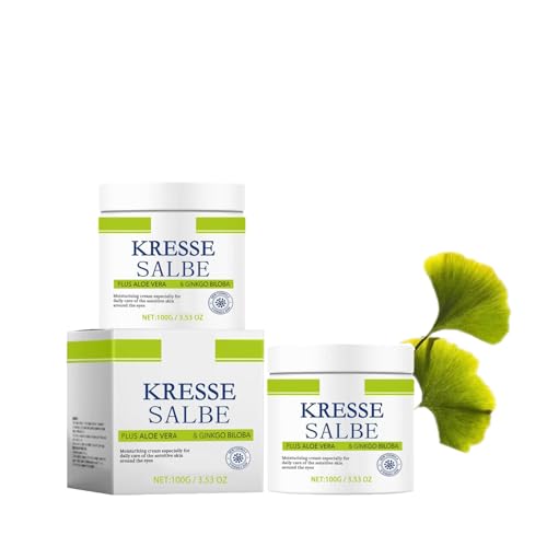 Kressesalbe Pigmentflecken Entferner Kressesalbe Altersflecken Entfernen Gesichtscreme Gegen Altersflecken für Trockene Alternde Haut Feuchtigkeitsspendender Kressewirkstoff (2PC 200g)
